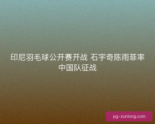 印尼羽毛球公开赛开战 石宇奇陈雨菲率中国队征战